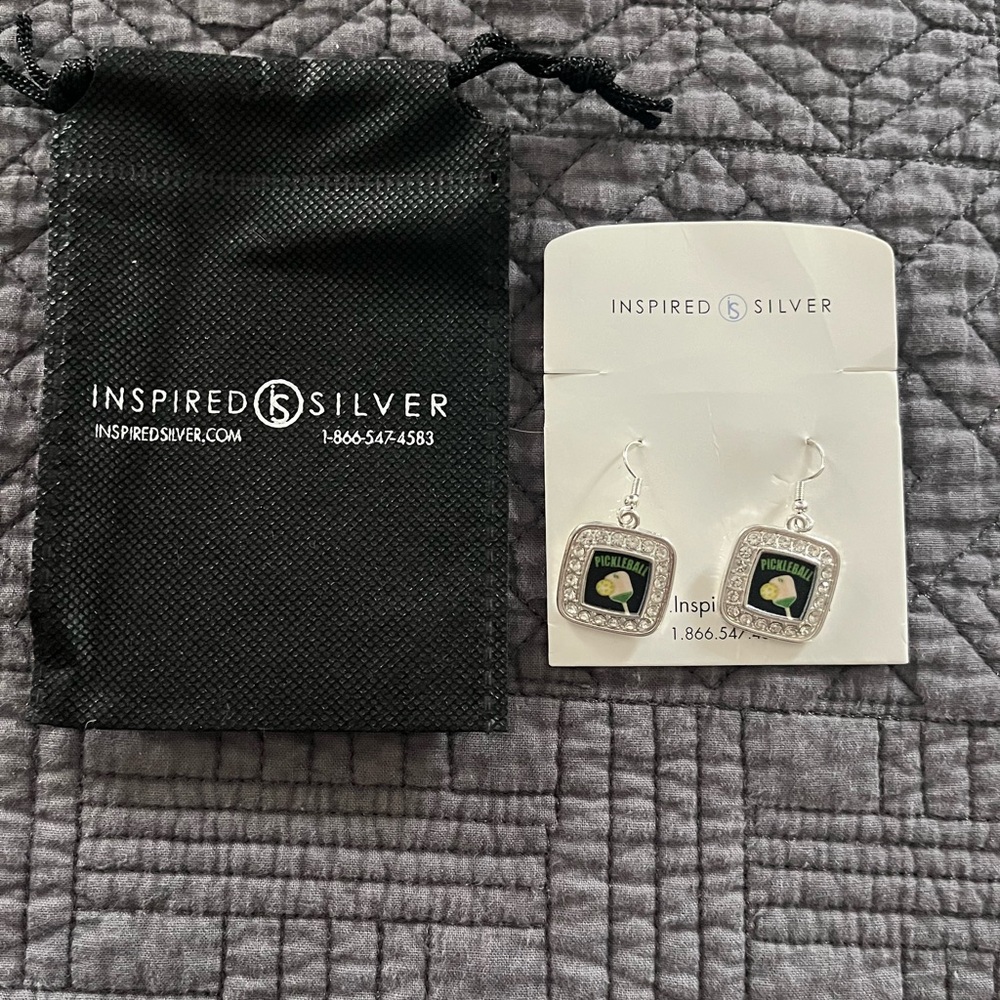 Pickleball Inspired Silver Earrings